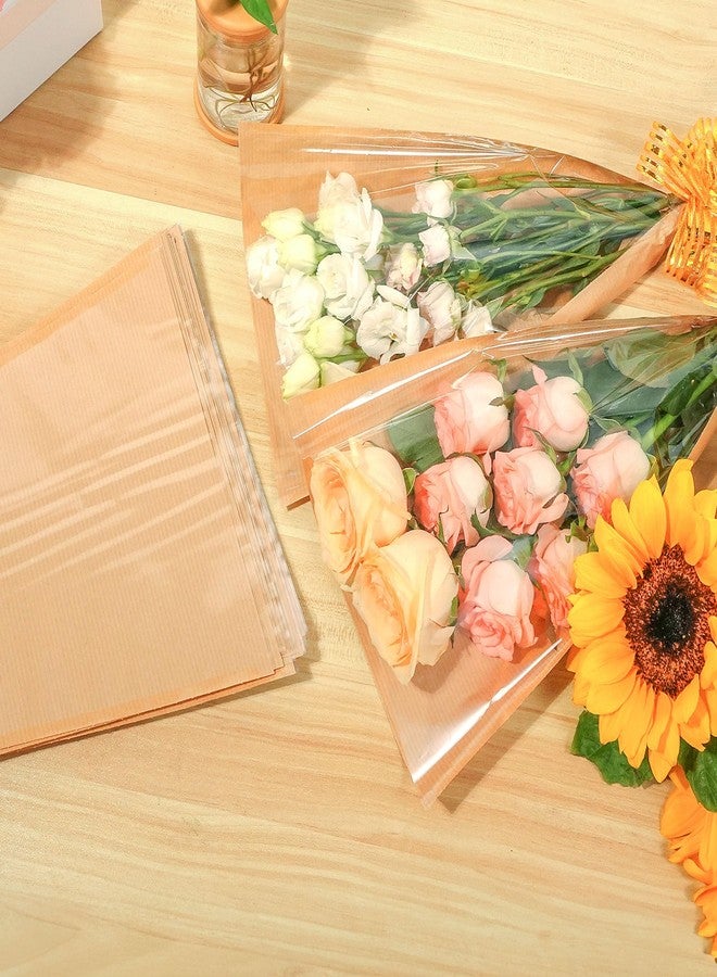 JOYIT Flower Bags for Bouquets, 50PCS Kraft Wrapping Bags, 9.8in x 18in Floral Wrapping Paper Sleeves for Floral bouquets Packaging - Image 4